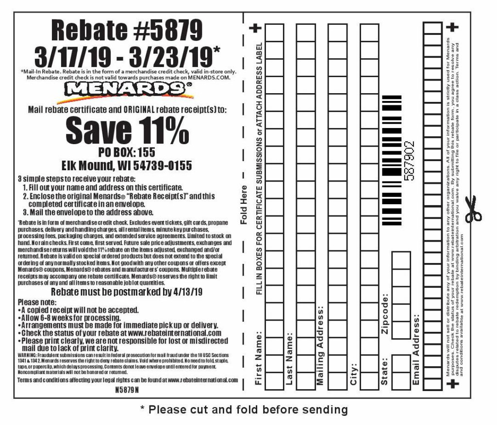 Menards 11 Rebate Form March 2021 Printable Crossword Puzzles Bingo 