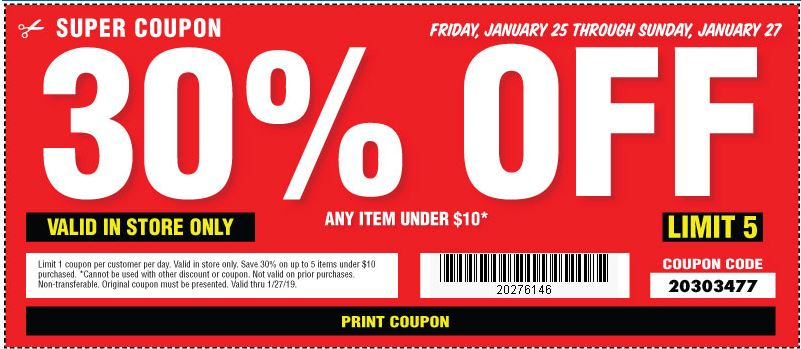 Struggleville Harbor Freight 30 Off Coupon Expires 1 27