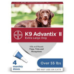 K9 Advantix II Flea And Tick Prevention For Extra Large Dogs 4 Pack