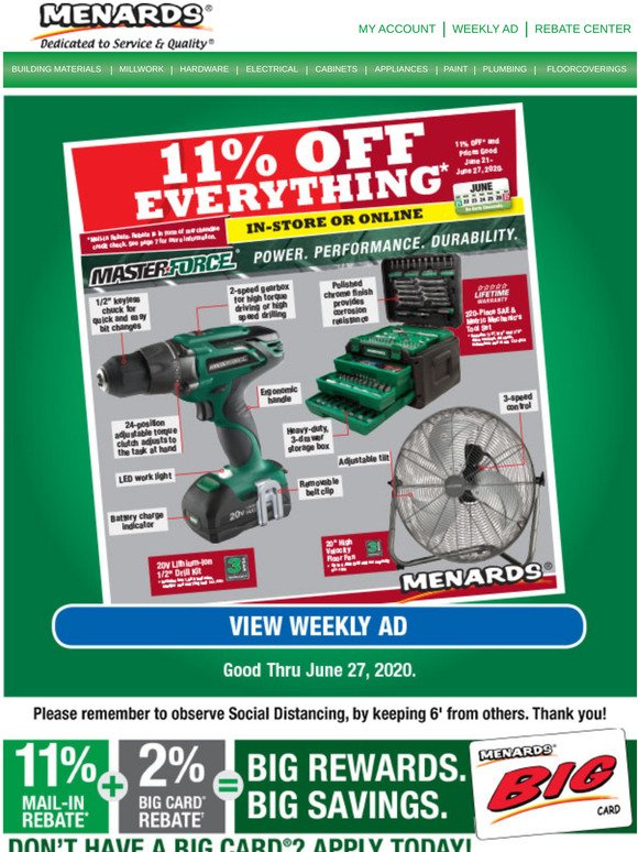 Menards 11 Off Everything In Store Or Online Milled
