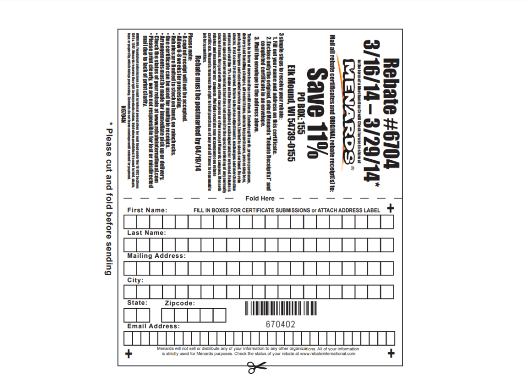 Menards 11 Rebate Form March 2023 MenardsRebateForms